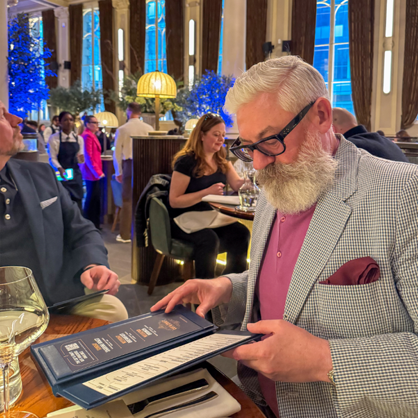 Andy chosing his order on the menu