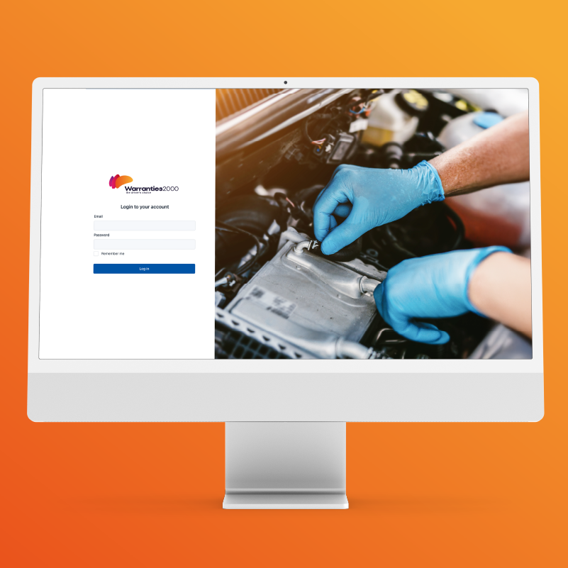 Desktop scren showing digital solution login page